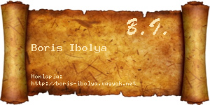 Boris Ibolya névjegykártya