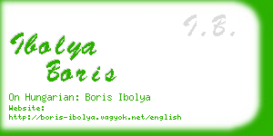 ibolya boris business card